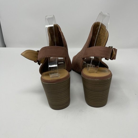 Tommy Hilfiger Womens Pink Peep Toe Bootie Sling Back Stacked Heel - Picture 5 of 7